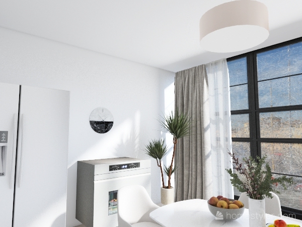 white kitchen, 3d design renderings
