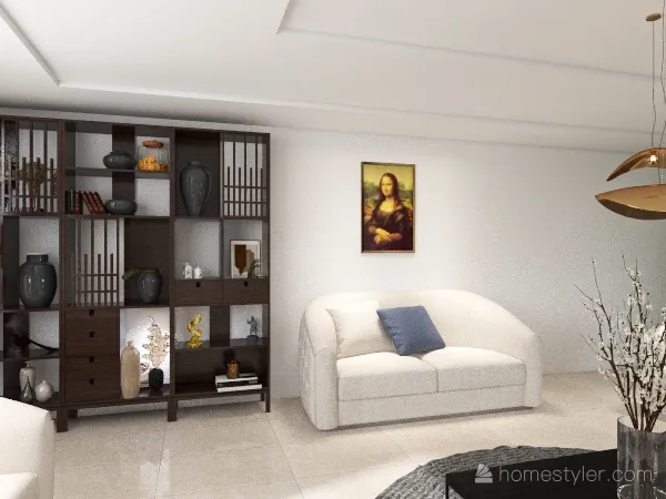 Warm living room 3d design renderings