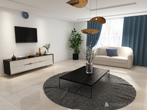 Warm living room 3d design renderings
