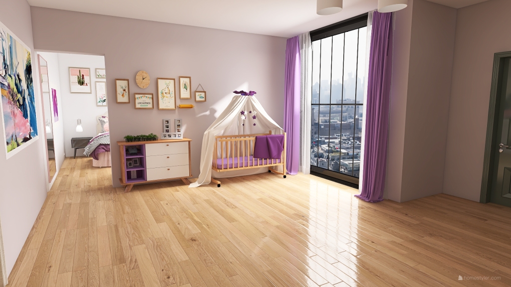 Girls bedroom 3d design renderings