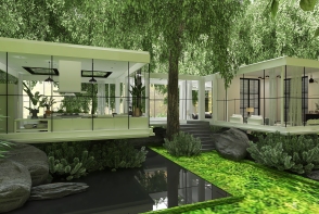 Modern Contemporary TropicalTheme Isolation in the woods Design Rendering
