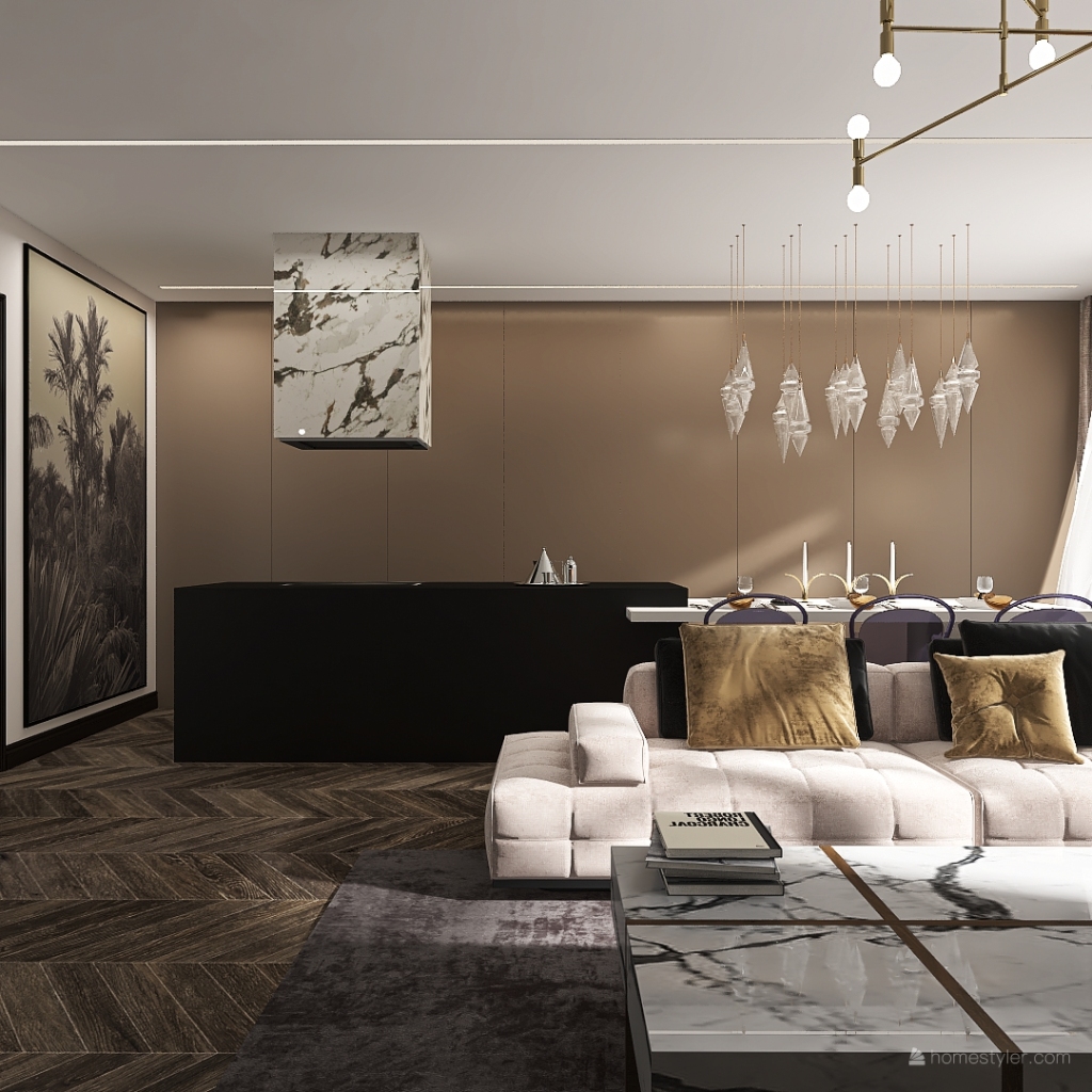 Contemporary Modern StyleOther Moscow apartment WarmTones ColorScemeOther EarthyTones Grey 3d design renderings
