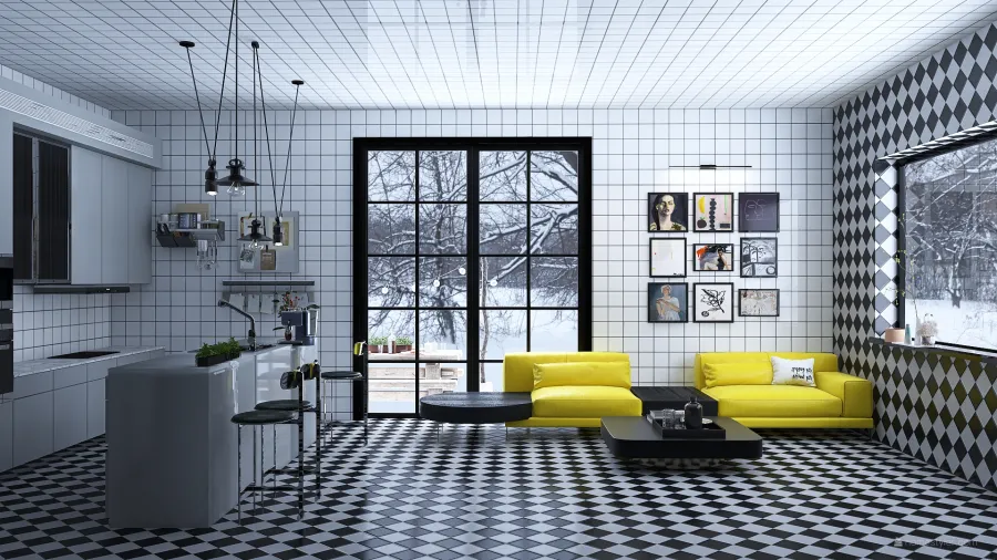 kitchen with pantone 2021 colors 3d design renderings