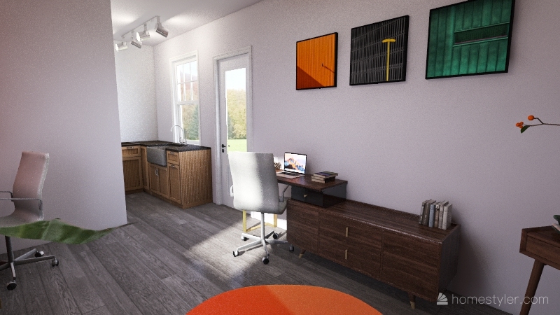Super bright work space/studio Interior Design Render