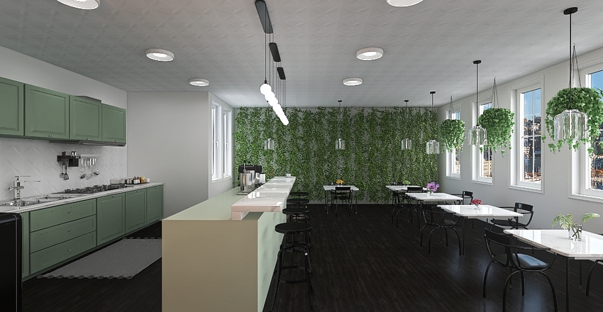 Chic Cafe Interior Design Render