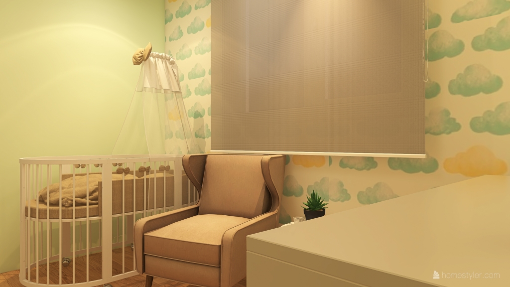 Quarto de bebê 3d design renderings
