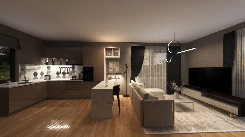 Half Duplex House TM 3d design renderings