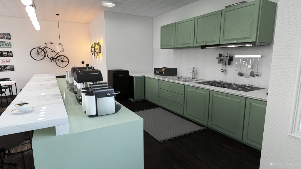 Chic Cafe 3d design renderings