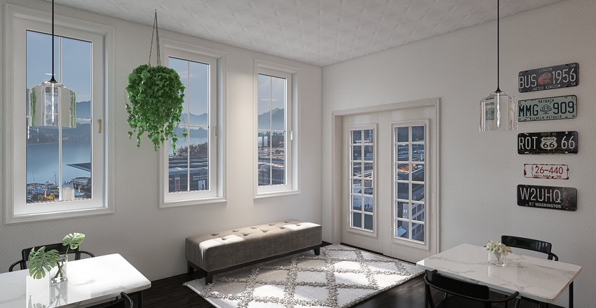 Chic Cafe Interior Design Render