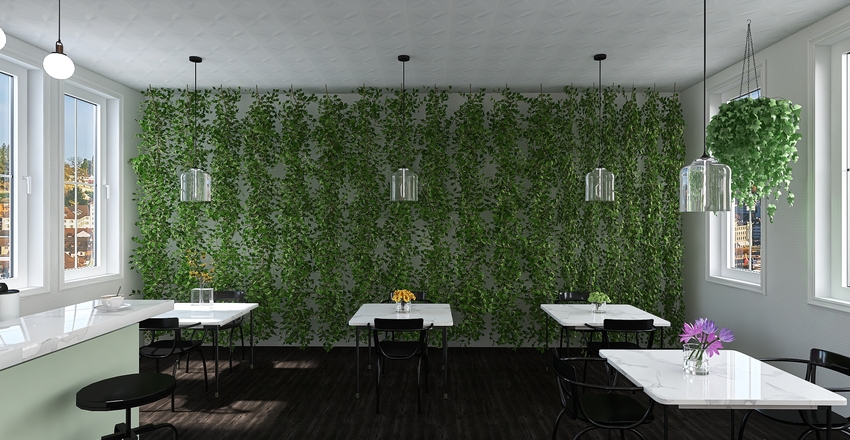 Chic Cafe Interior Design Render