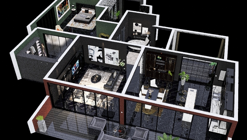 Luxury Modern Appartment 3d design picture 261.37