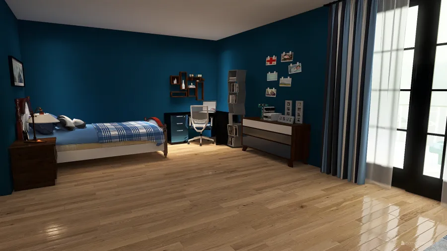 Boys bedroom 3d design renderings