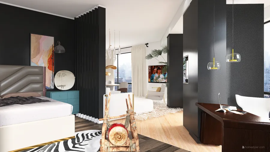 apartment-studio 3d design renderings