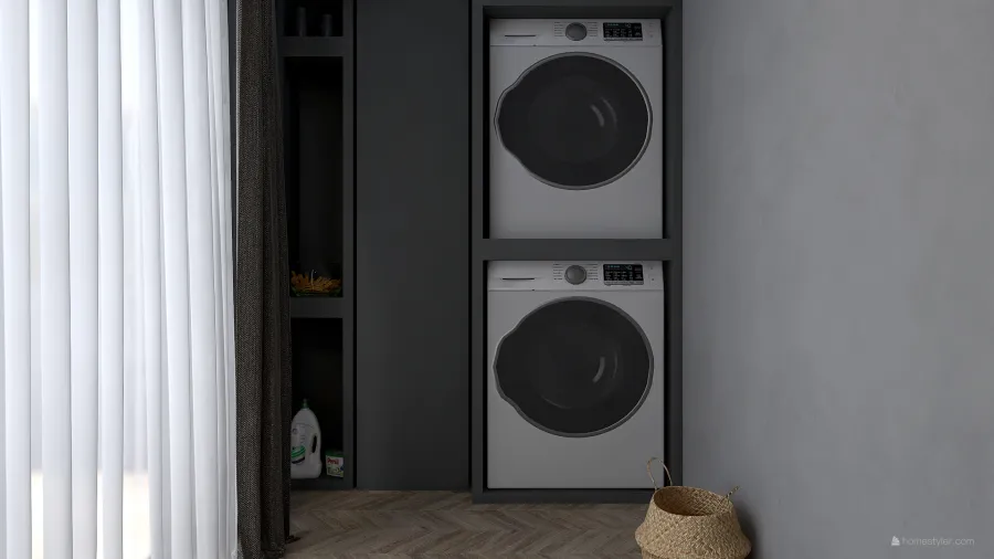 kitchen/living room/laundry 3d design renderings