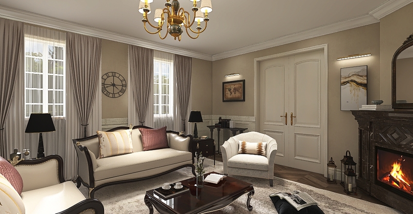 Renovacija dnevnog boravka + blagovaonice by K. Interior Design Render