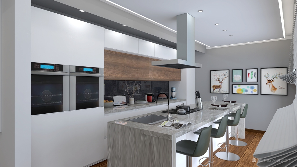 soggiorno pranzo cucina 3d design renderings
