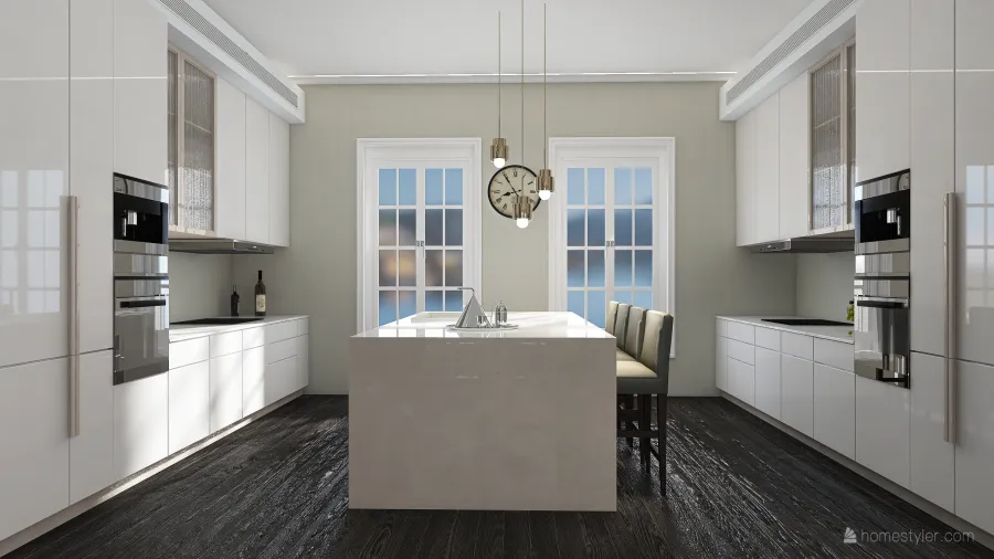 Dining Room and Kitchen 3d design renderings