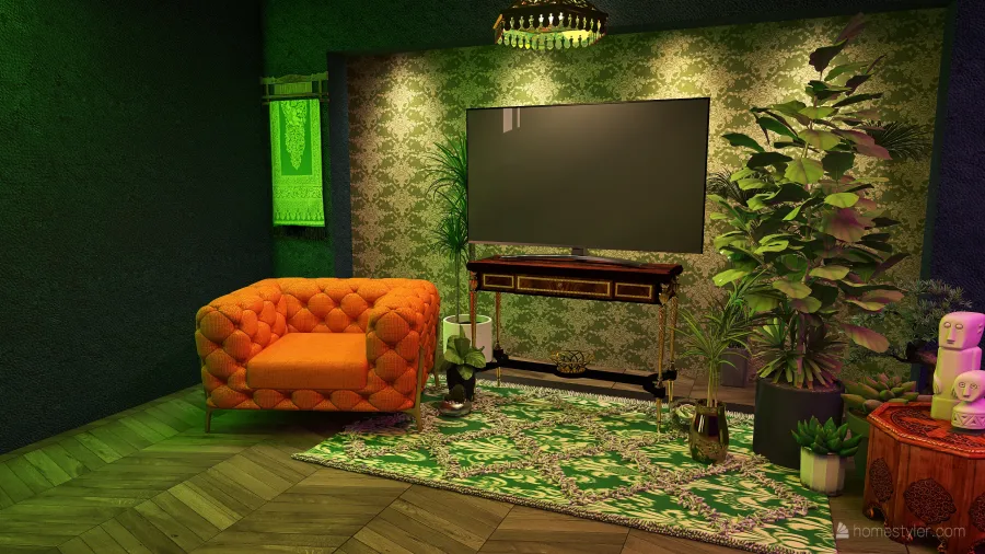 velvet green 3d design renderings