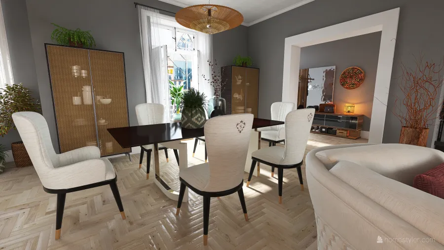 Traditional StyleOther Reforma en apartamento clasico WoodTones ColdTones Beige ColorScemeOther Grey 3d design renderings