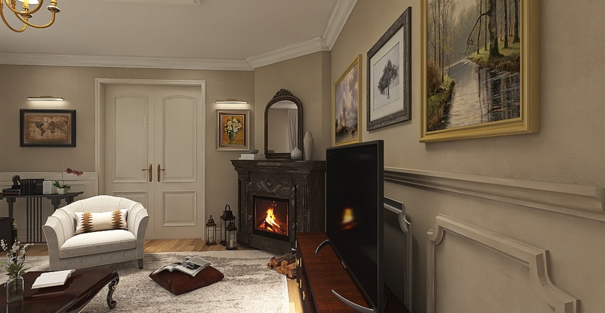 Renovacija dnevnog boravka + blagovaonice by K. Interior Design Render