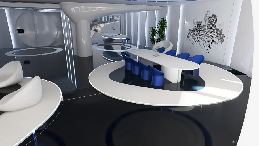 Modern StyleOther Futuristic Design White Blue ColorScemeOther 3d design renderings