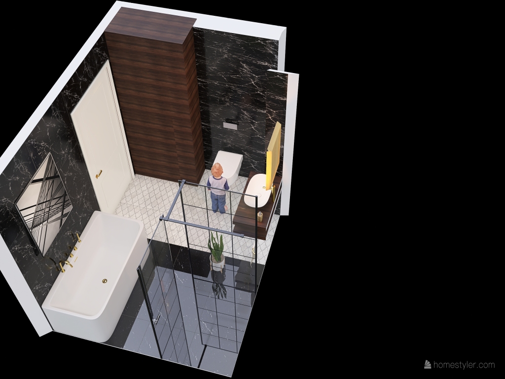 łazienka 1p 3d design renderings