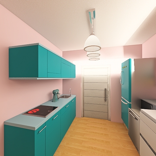 Kitchen-Living-Dining 3d design renderings