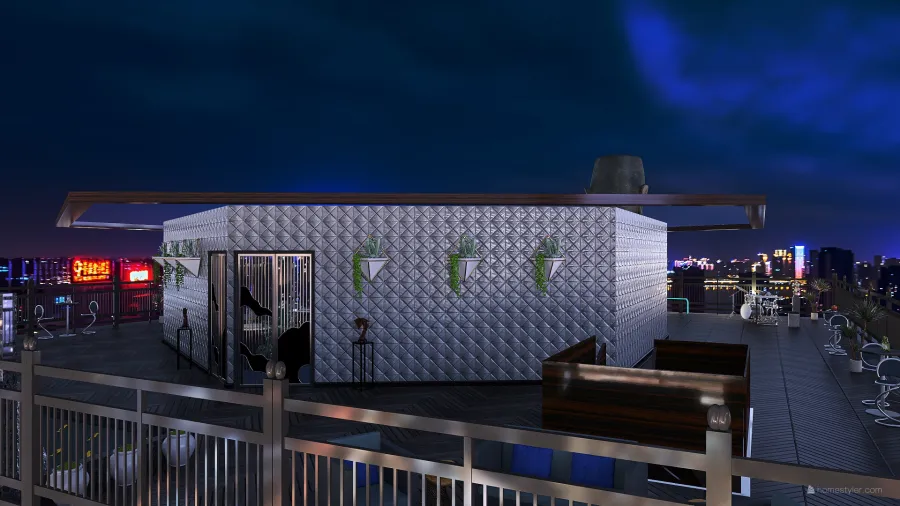 Onyx Rooftop Bar 3d design renderings