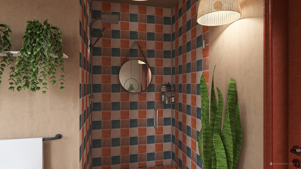 bohemian plant bathroom 3d design renderings