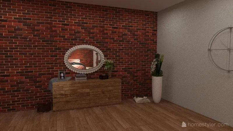 Modern Boho Bedroom 3d design renderings