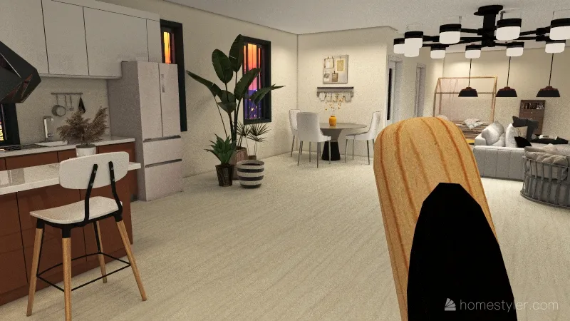 Modern-Ish studio home 3d design renderings