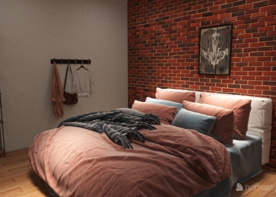 Modern Boho Bedroom Design Rendering