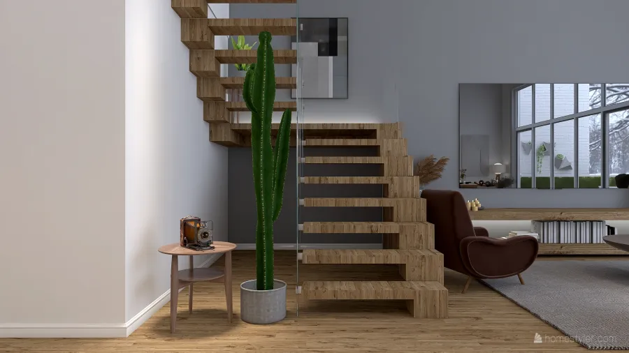 Scandinavian StyleOther ColorScemeOther WoodTones ColdTones Living and Dining Room 3d design renderings
