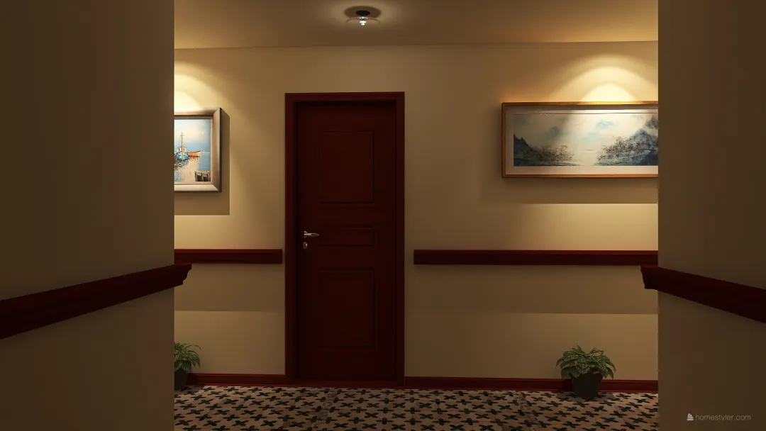 Grand hotel corridor 3d design renderings