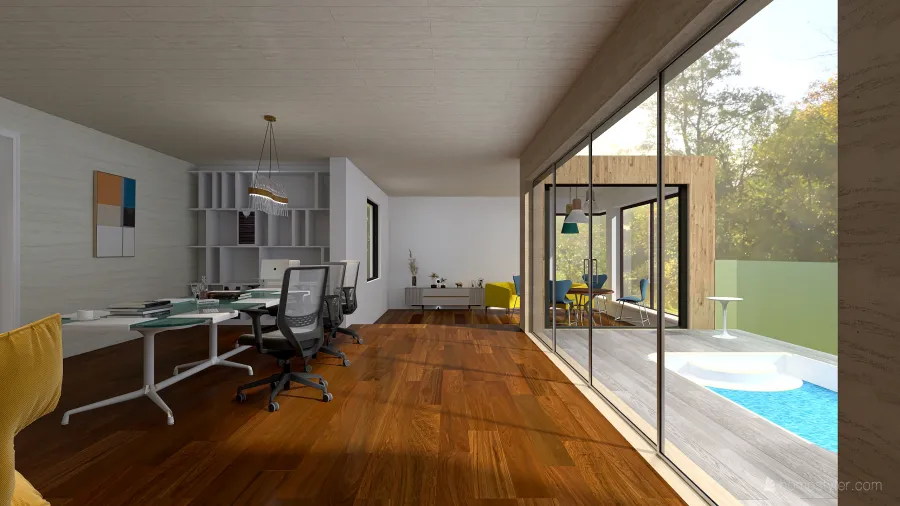 Small architectural studio, office design 3d design renderings