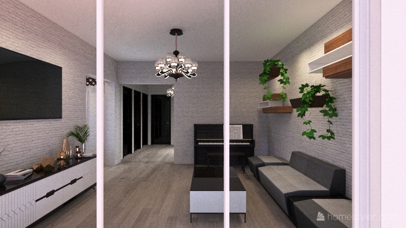 3room flat Interior Design Render