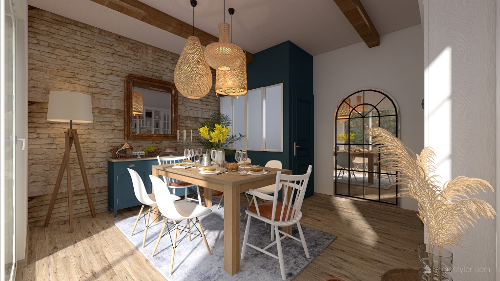 SALLE A MANGER - CAMPAGNE CHIC 3d design renderings
