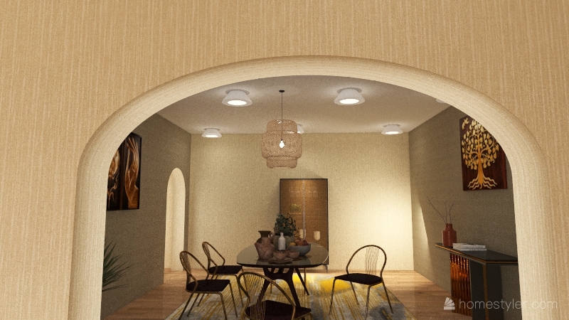 modern farm house Interior Design Render