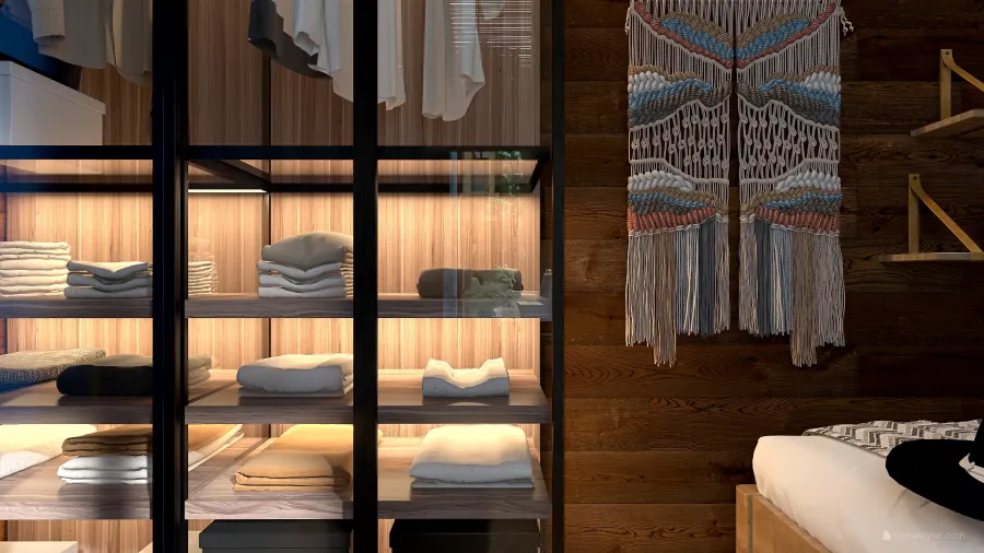 StyleOther Blue WoodTones Bedroom 3d design renderings