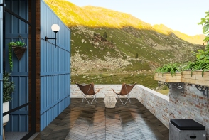 StyleOther Container house in the mountains. Design Rendering