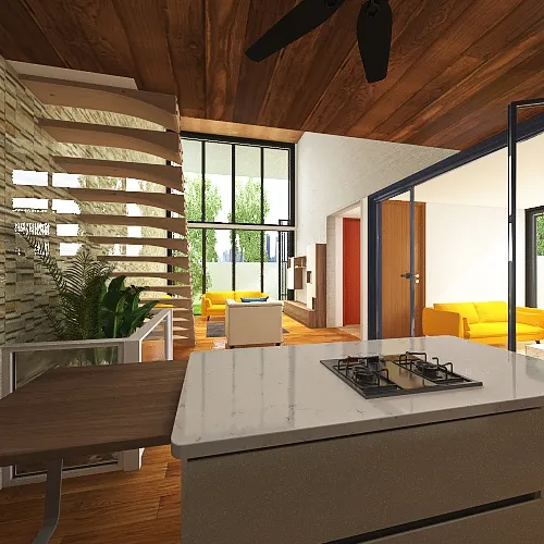 Open Kitchen Bahria 3d design renderings