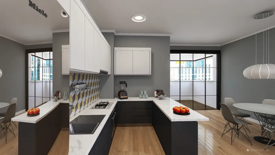 Pequeno apartamento v2 3d design renderings