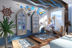 Costal StyleOther Coastal-themed inspired living room Design Rendering