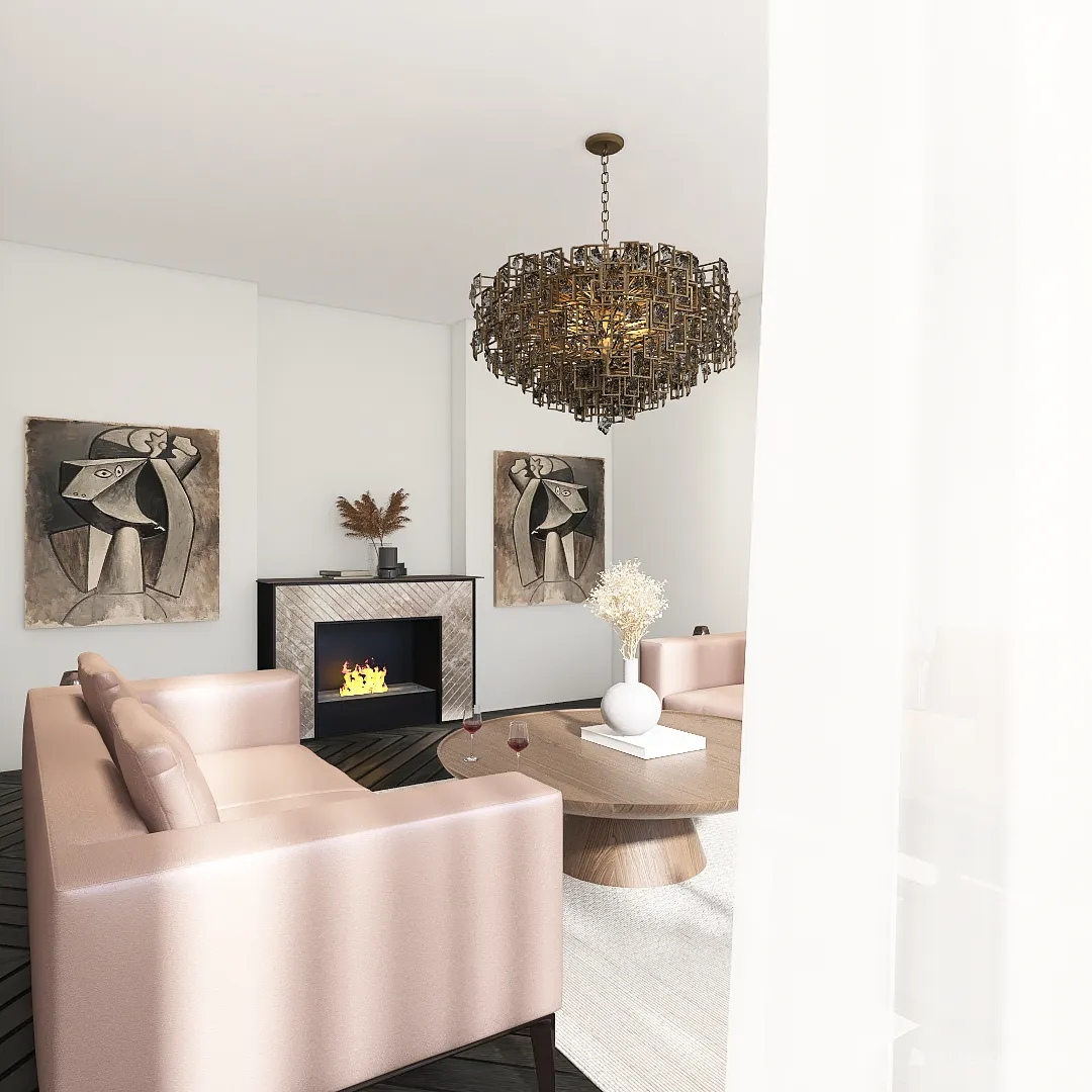 French living room 3d design renderings