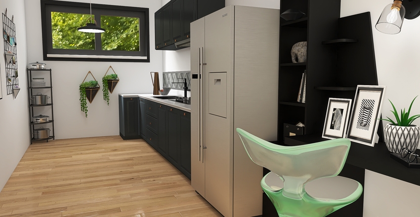Container Home Interior Design Render