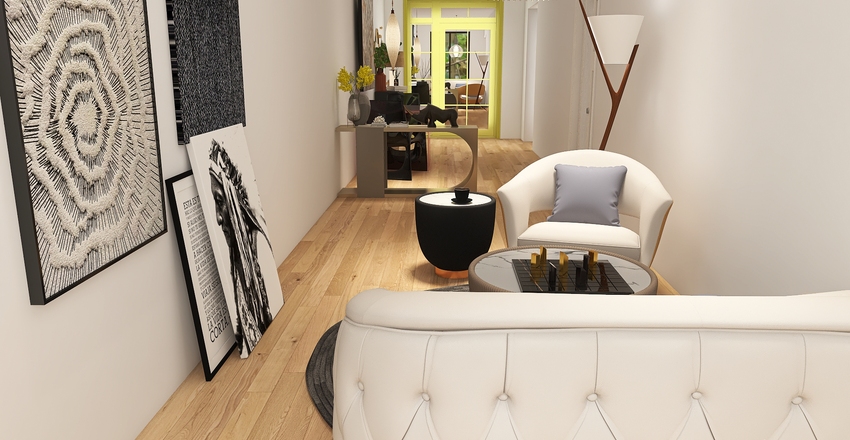 Container Home Interior Design Render
