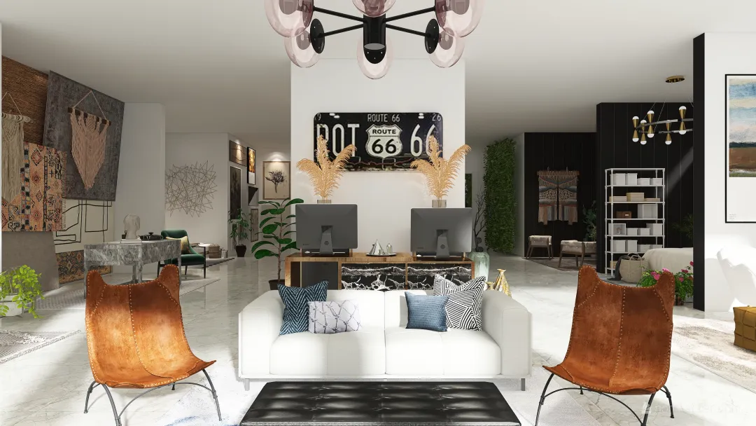 Modern LW Shoppe Orange Black 3d design renderings