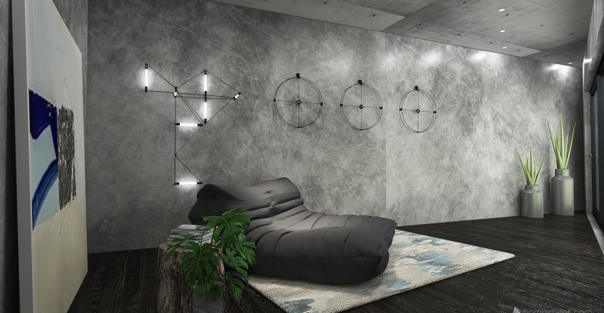 Living Room / Dining/ Hallway/ Receiving Area 3d design renderings