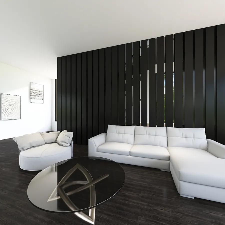 Black-and-white Mansion 3d design renderings