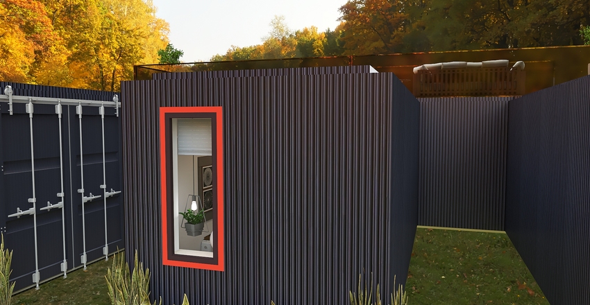 Container Home Interior Design Render